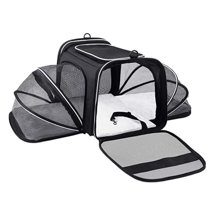 Comfortable Airline Pet Carrier with Reflective Safety Strips.