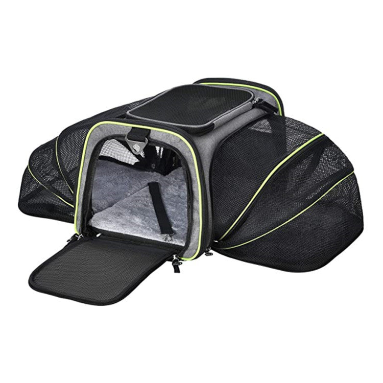Comfortable Airline Pet Carrier with Reflective Safety Strips.