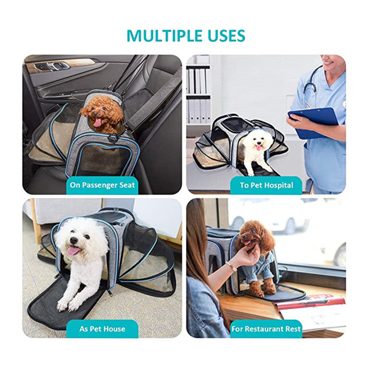 Comfortable Airline Pet Carrier with Reflective Safety Strips.